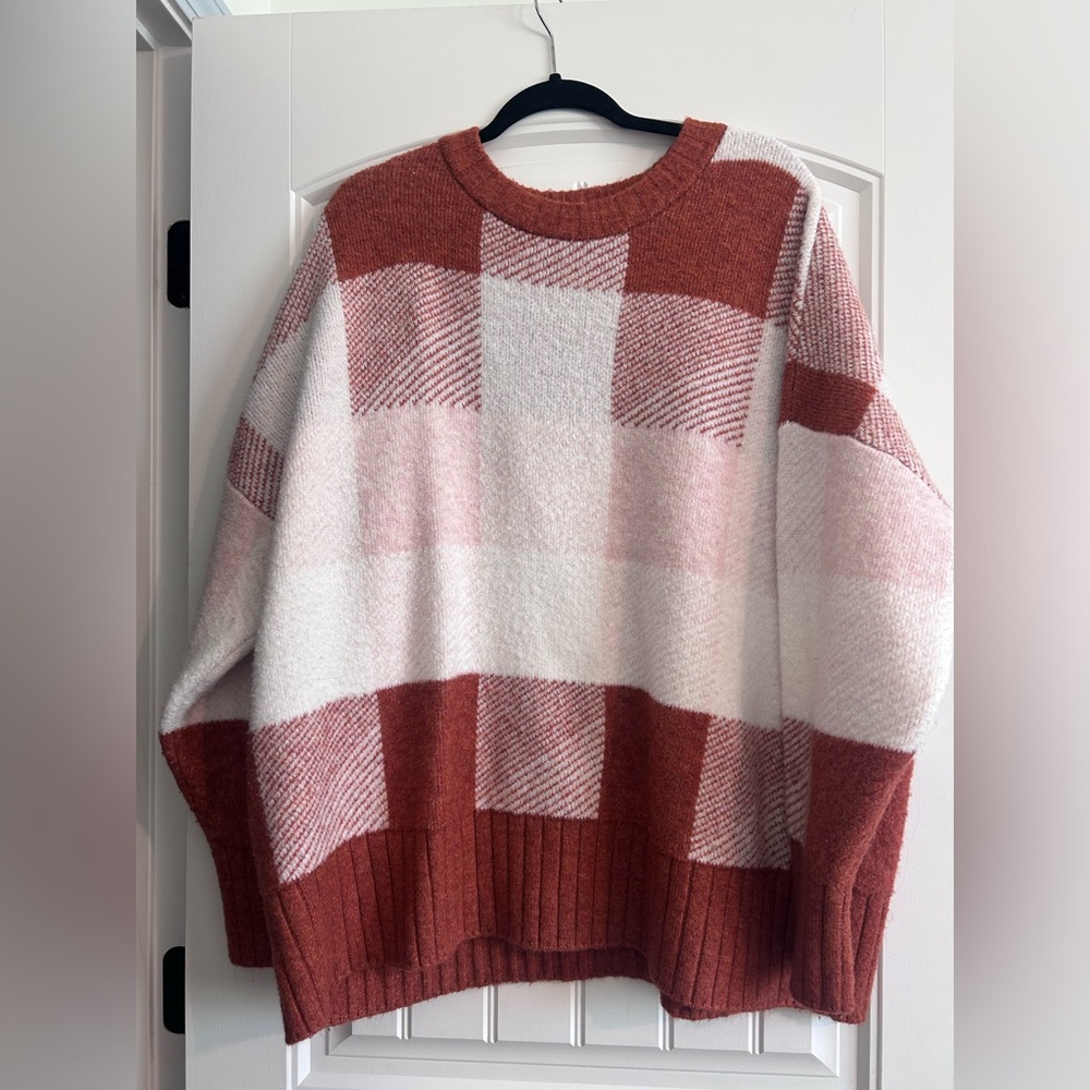 a new day Rust and Cream Sweater